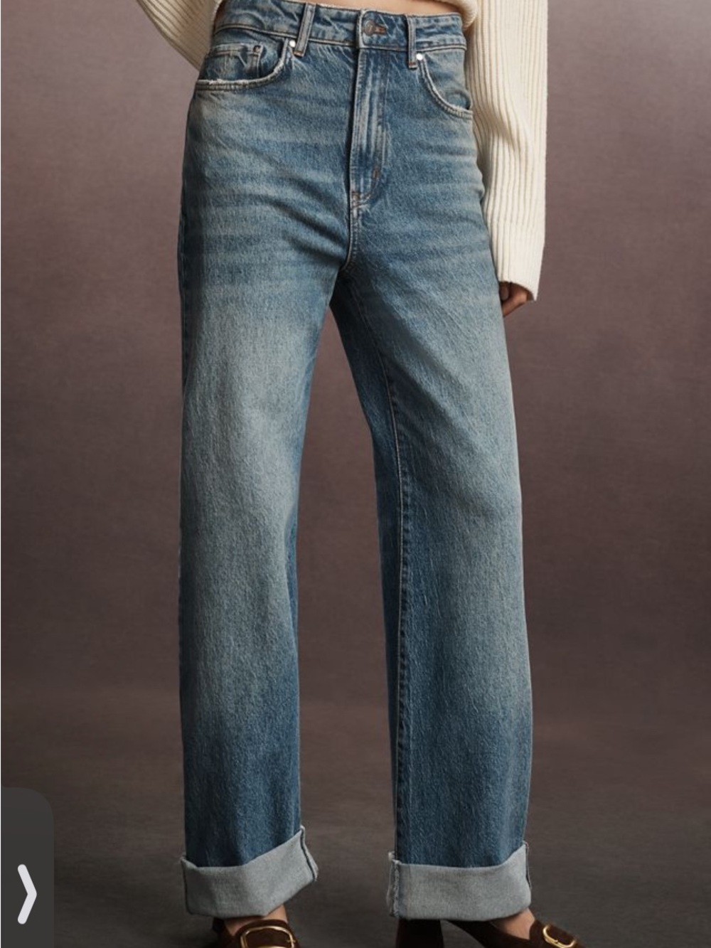Anthropologie Pilcro Austyn High Rise Cuffed Wide Leg Jeans Size 25